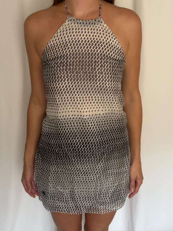 100% Silk Halter Dress