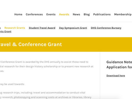 Award: Design History Society Research Travel and Conference Grant
