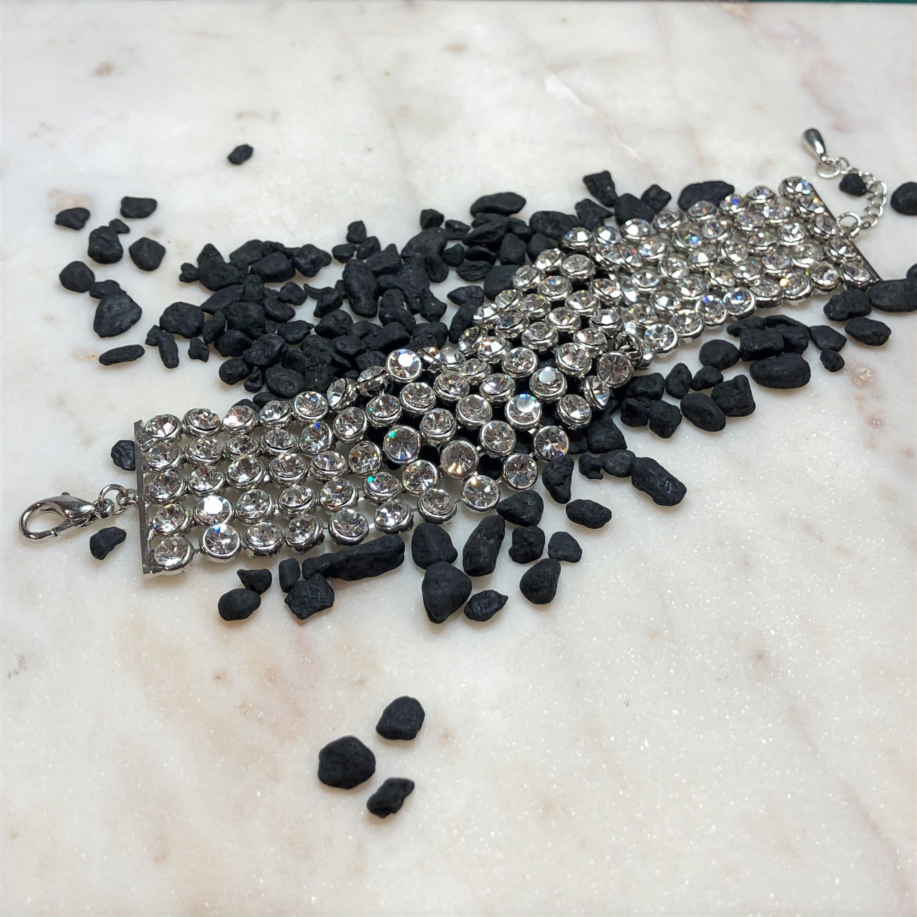 Diamante bracelet silver plated