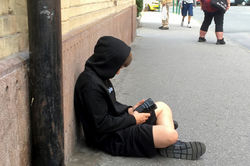 At the Trolley Bus Station