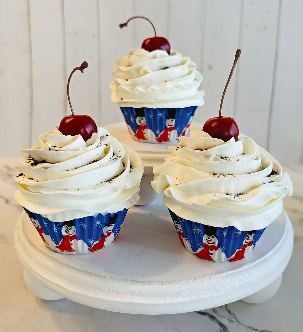 Thumbnail: (3) Christmas Cookies & Cream Fake Cupcakes 3.5"x5"