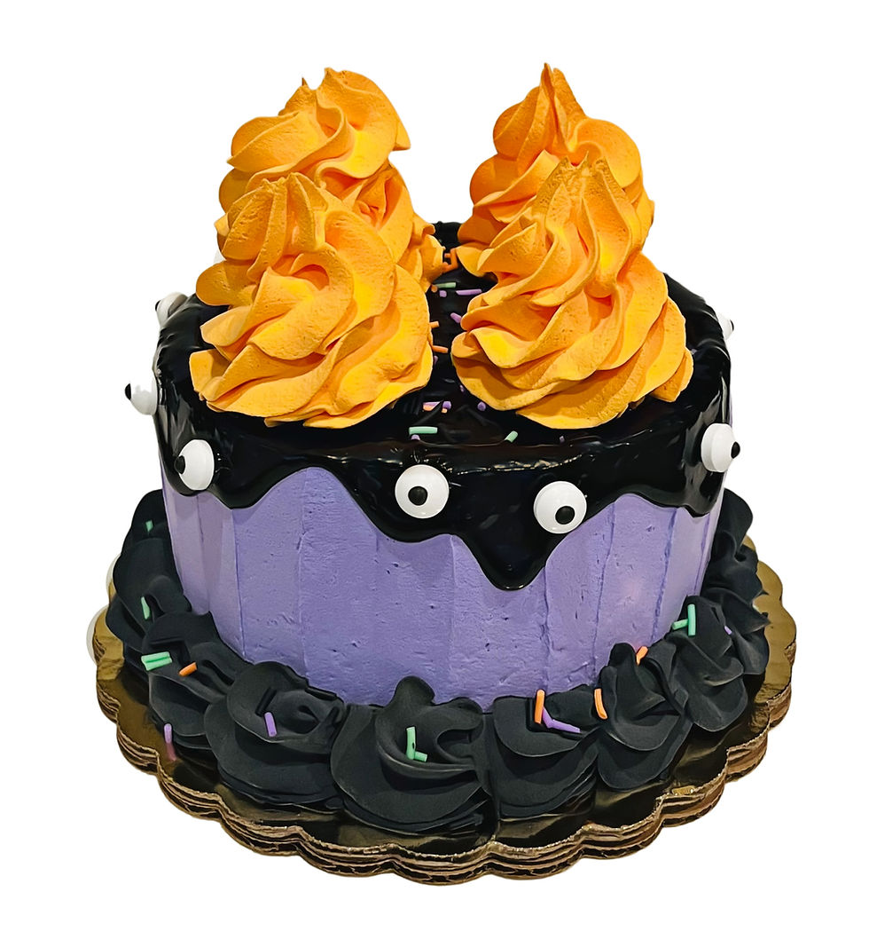 Dezicakes Fake Halloween Cake Purple and Orange