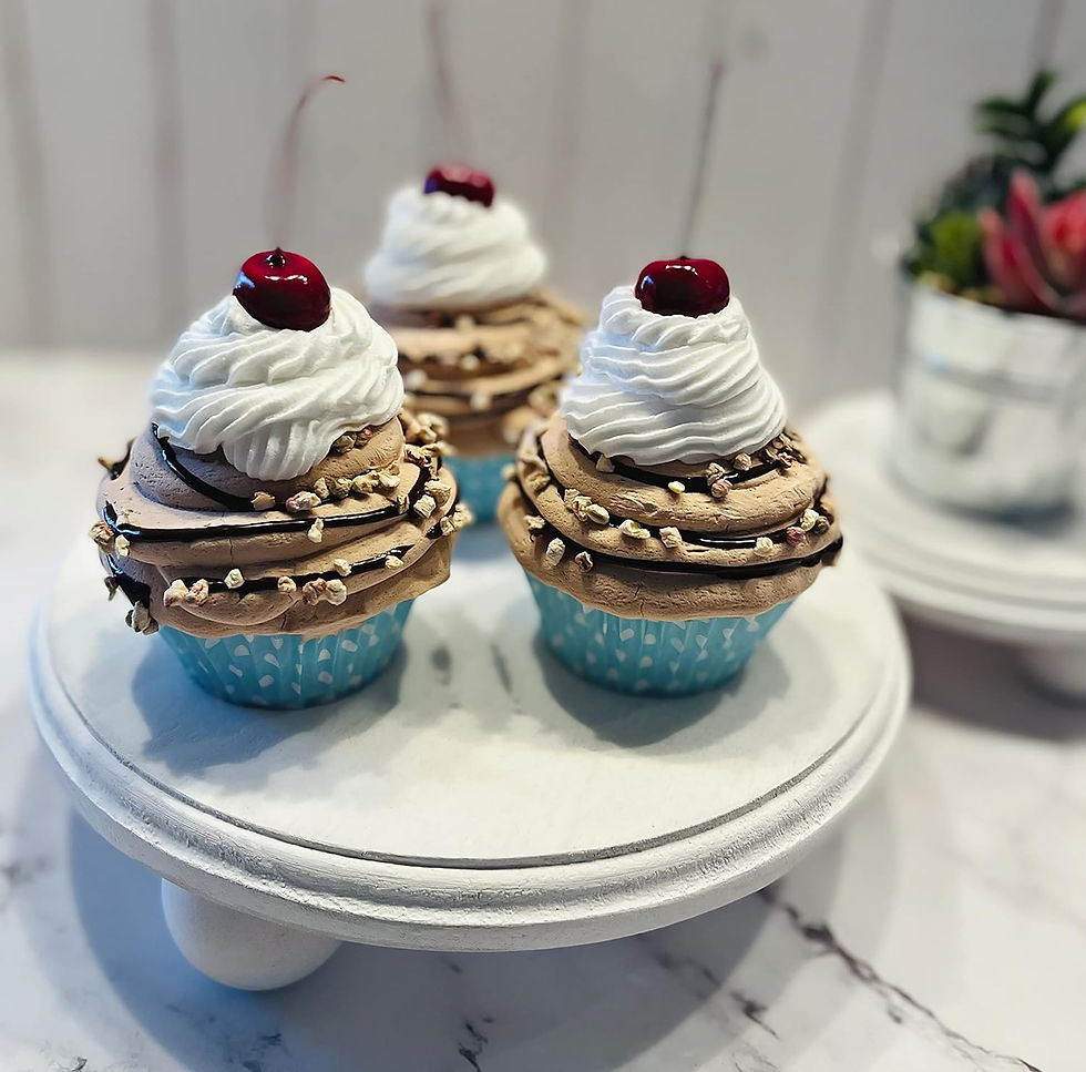 Thumbnail: (3) Chocolate Cherry Fake Cupcakes 3.5"x5"