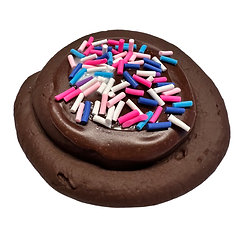 Fake Chocolate Frosted Cookie w/ Sprinkles 3"