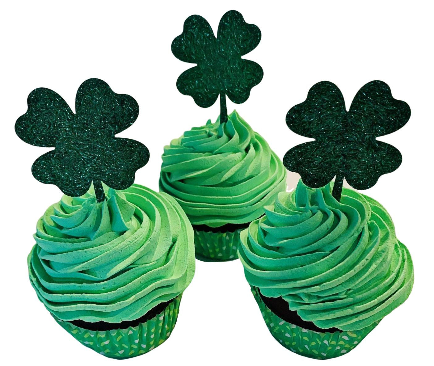 (3) Green St Patricks Fake Cupcakes 3.5"x5.5"