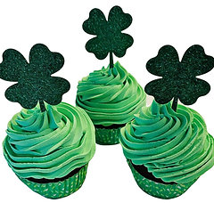 (3) Green St Patricks Fake Cupcakes 3.5"x5.5"