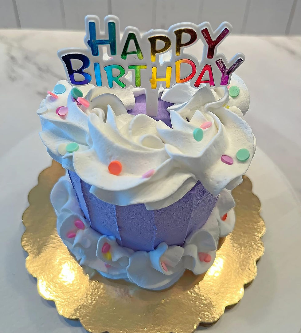 Thumbnail: Dezicakes Mini Fake Cake Purple Birthday Cake with Confetti