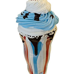 Retro Blue CraziShake Parfait Fake Milkshake 10"x4"