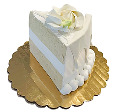 White Rose Wedding Fake Cake Slice (4"x4")