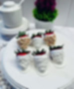 Thumbnail: 2" White Dipped Fake Strawberries Set of 6