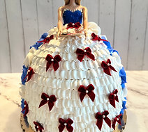 Red White Blue Doll Fake Cake with Cookie Tray