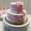 Thumbnail: Two Tier Pink & White Fake Wedding Cake (9"x7" high)