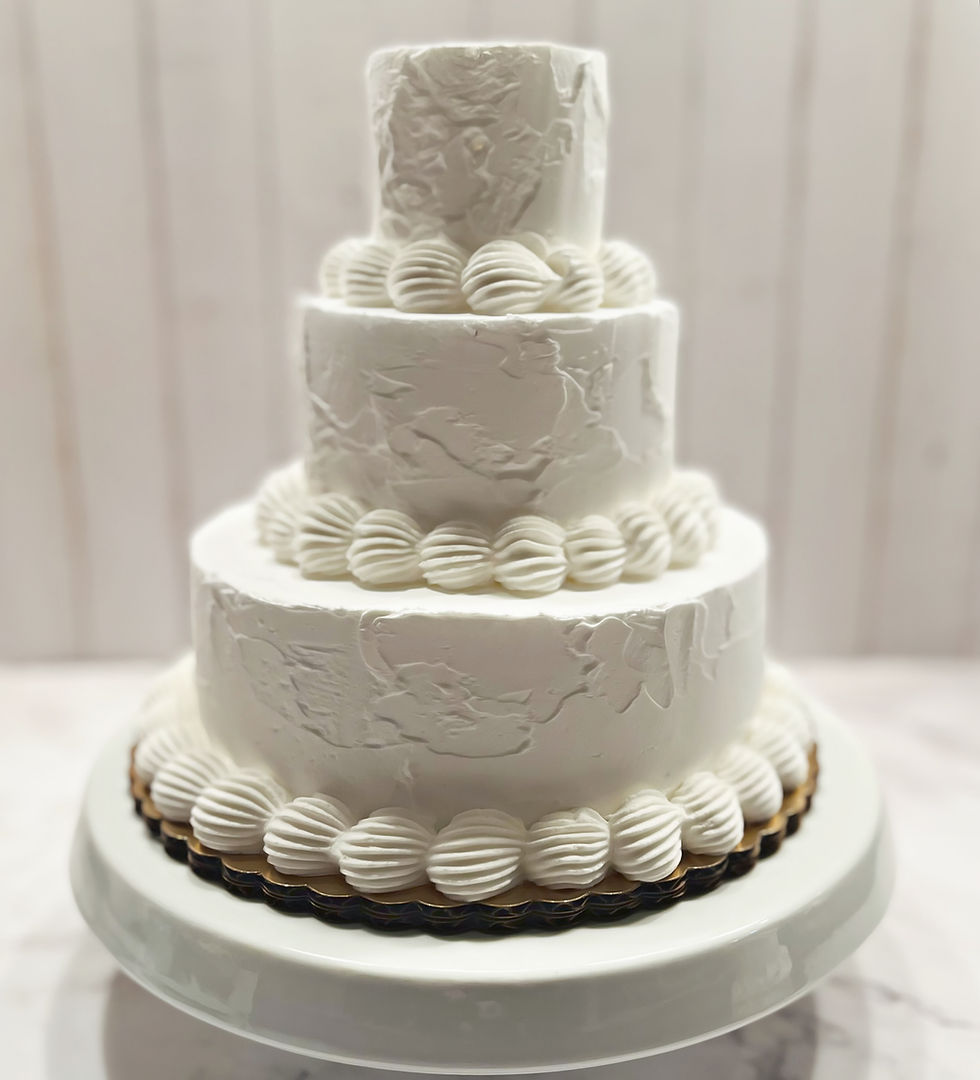 Thumbnail: Three Tier Textured White Fake Wedding Cake (9"x9")