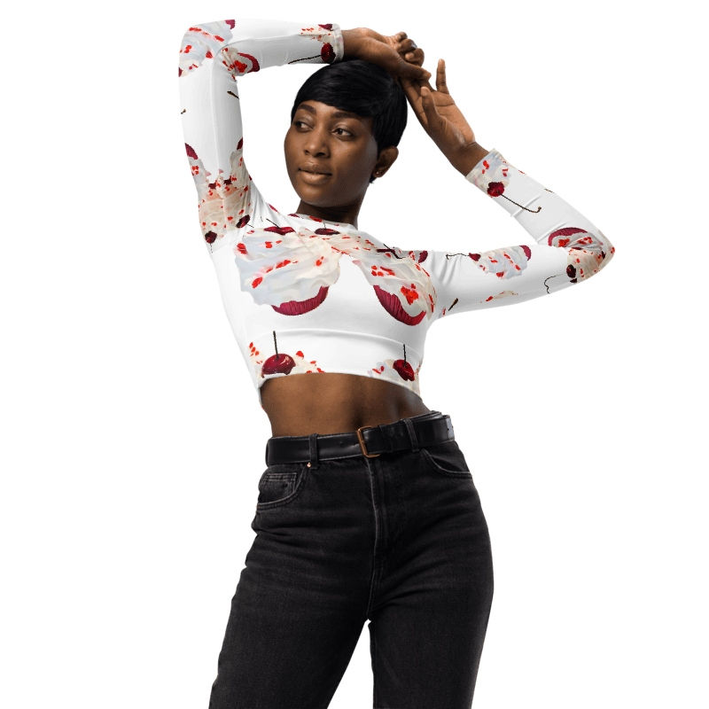Thumbnail: Dezicakes Cake Cupcakes Long Sleeve Crop Top