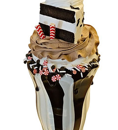 Chocolate Peppermint CraziShake Parfait Fake Milkshake 12"x4"