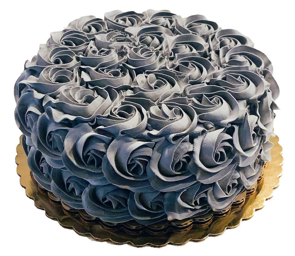 Dezicakes Fake Cake Gray Rosette Cake