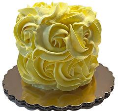 Mini Yellow Rosette Fake Cake (4"x3.5")