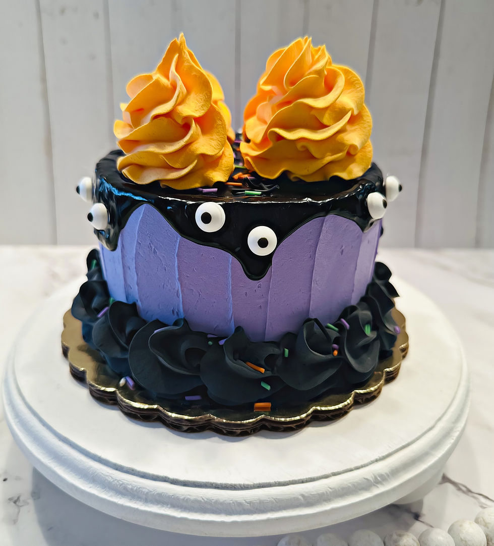 Thumbnail: Dezicakes Fake Halloween Cake Purple and Orange