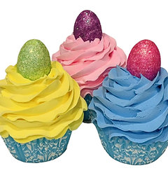 (3) Easter Fake Cupcakes 3.5"x4.5" (Egg Color May Vary)