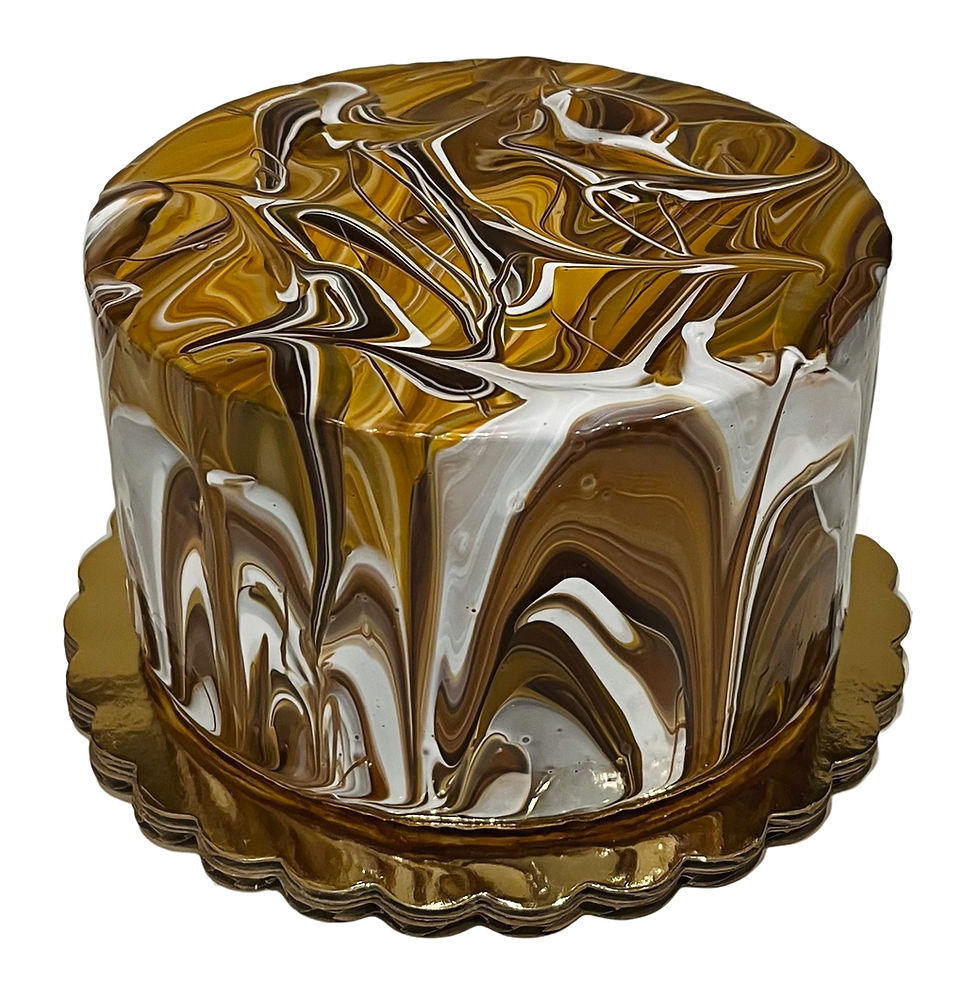 Dezicakes Fake Cake Chocolate Carmel Marble Glaze