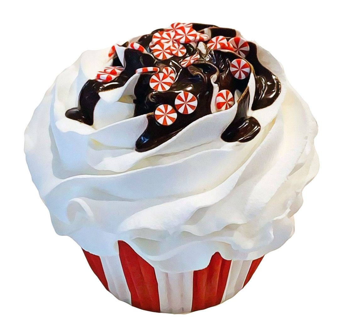 Peppermint Chocolate Drizzle Fake Cupcake