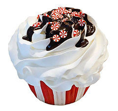 Peppermint Chocolate Drizzle Fake Cupcake