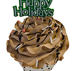 Chocolate Christmas Fake Cupcake (green)