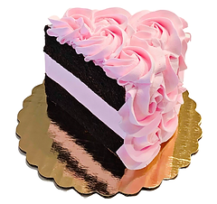 Pink Rosette Fake Cake Slice (4"x4")