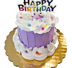Mini Purple Birthday Fake Cake (4"x5")
