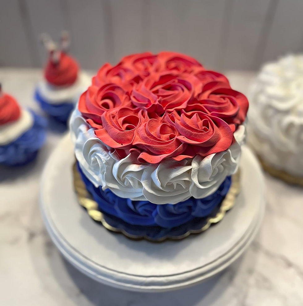 Dezicakes Fake Cake Red White Blue Rosette Cake
