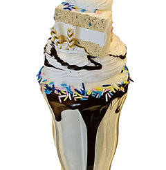 Birthday Cake Shake CraziShake Glass Parfait Fake Milkshake 12"x4"