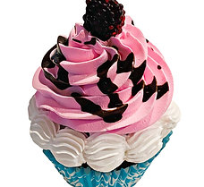 Pink Raspberry Fake Cupcake