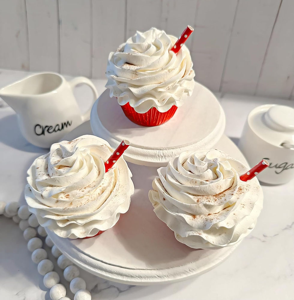 Thumbnail: (3) Cinnamon Eggnog Fake Cupcakes 3.5"x4"