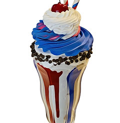 Red, White & Blue CraziShake Parfait Fake Milkshake 10"x4"