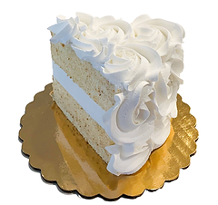 White Rosette Fake Cake Slice (4"x4")