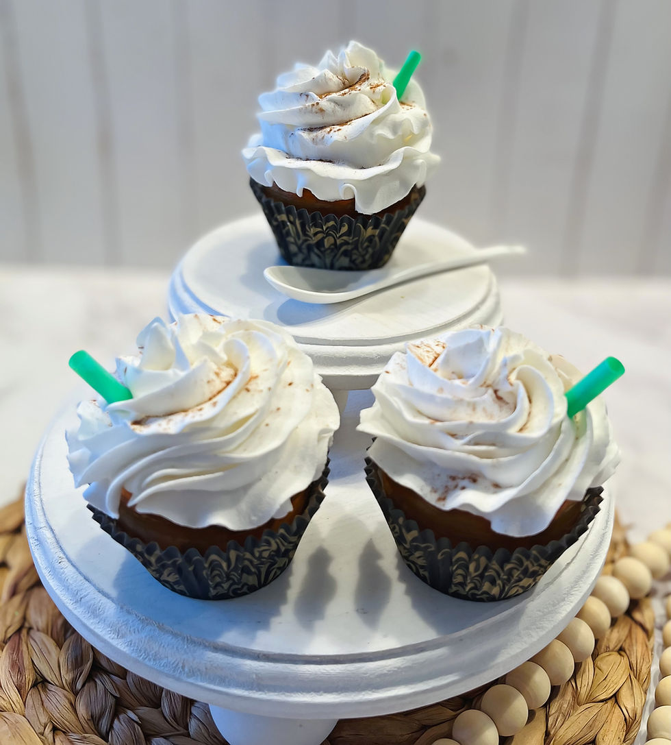 Thumbnail: (3) Coffee Latte Fake Cupcakes 3.5"x4.5"