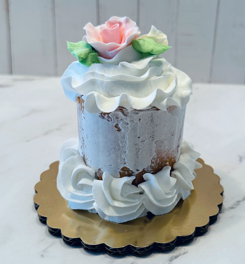 Thumbnail: Dezicakes Mini Fake Cake Naked Wedding Cake with Roses