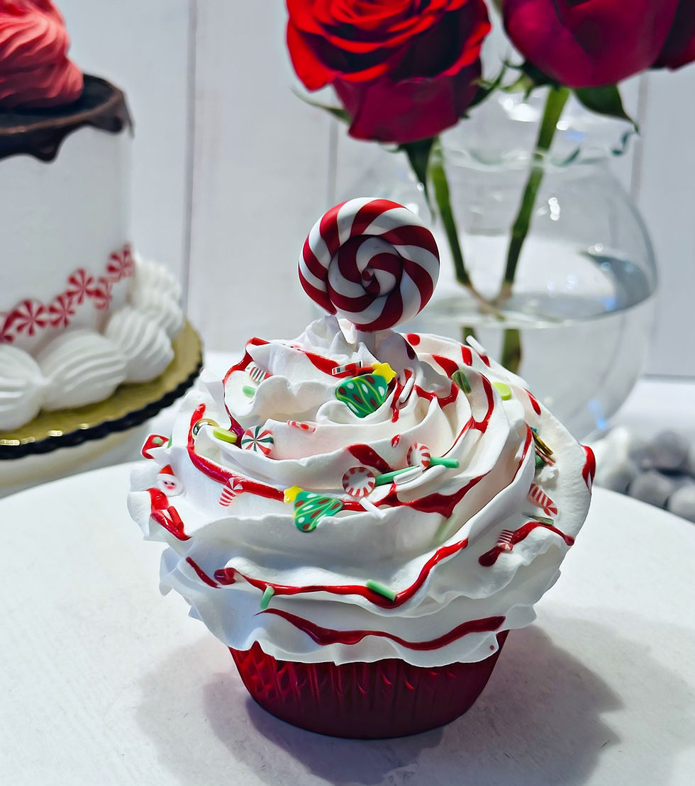 Thumbnail: (3) Christmas Candyland Fake Cupcakes 3.5"x5"