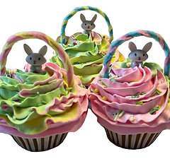 (3) Easter Bunny Basket Fake Cupcakes