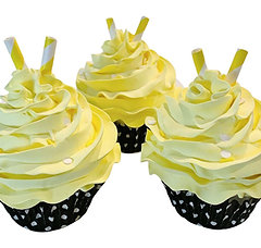 (3) Yellow Lemonade Fake Cupcakes 3.5"x4.5"