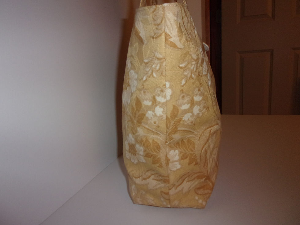 Thumbnail: Tan Floral Buttoned Shoulder Purse