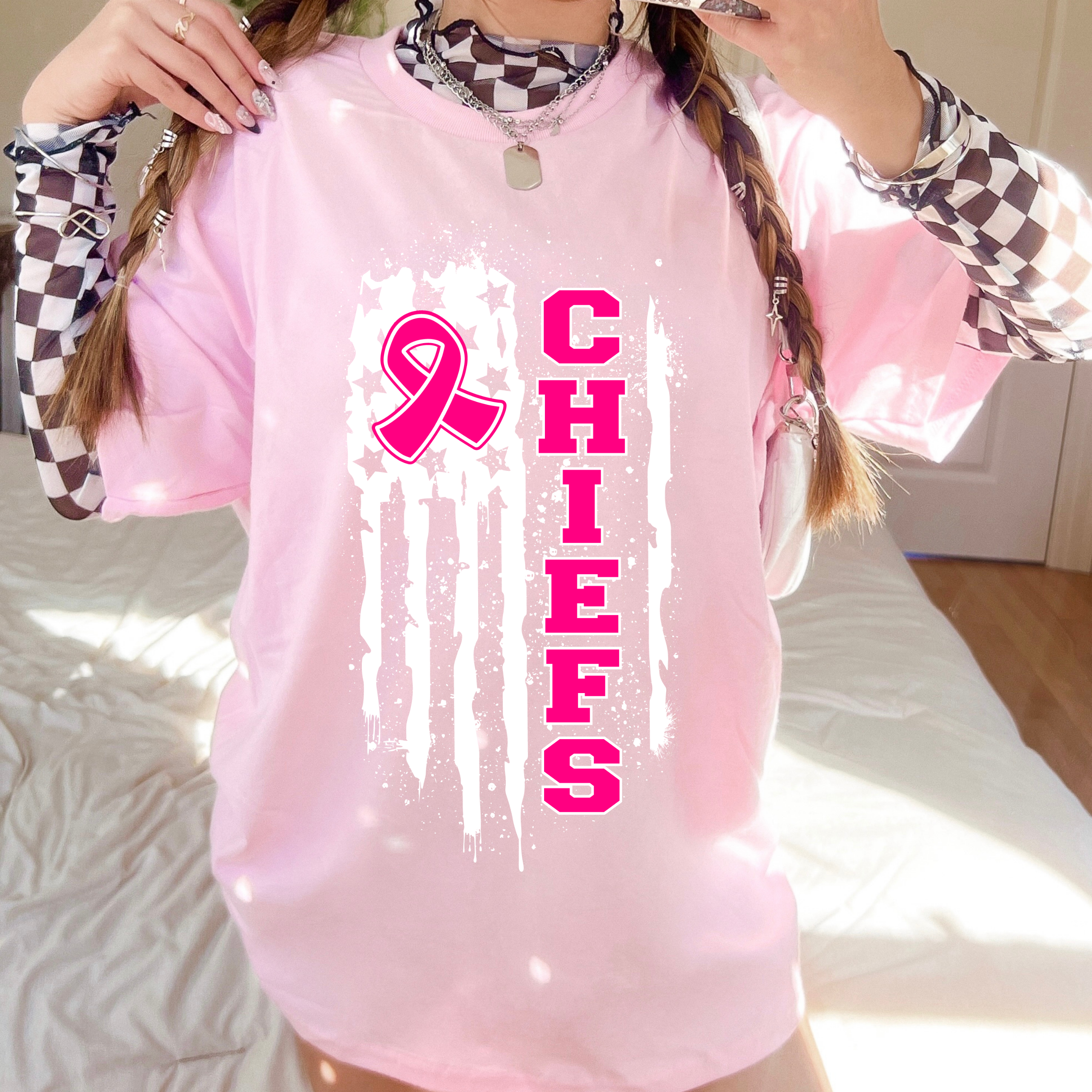 PINK OUT CHIEFS FLAG
