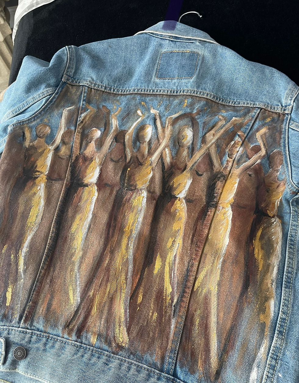 Thumbnail: Women, Life , Freedom— Custom Hand painted Denim Jacket