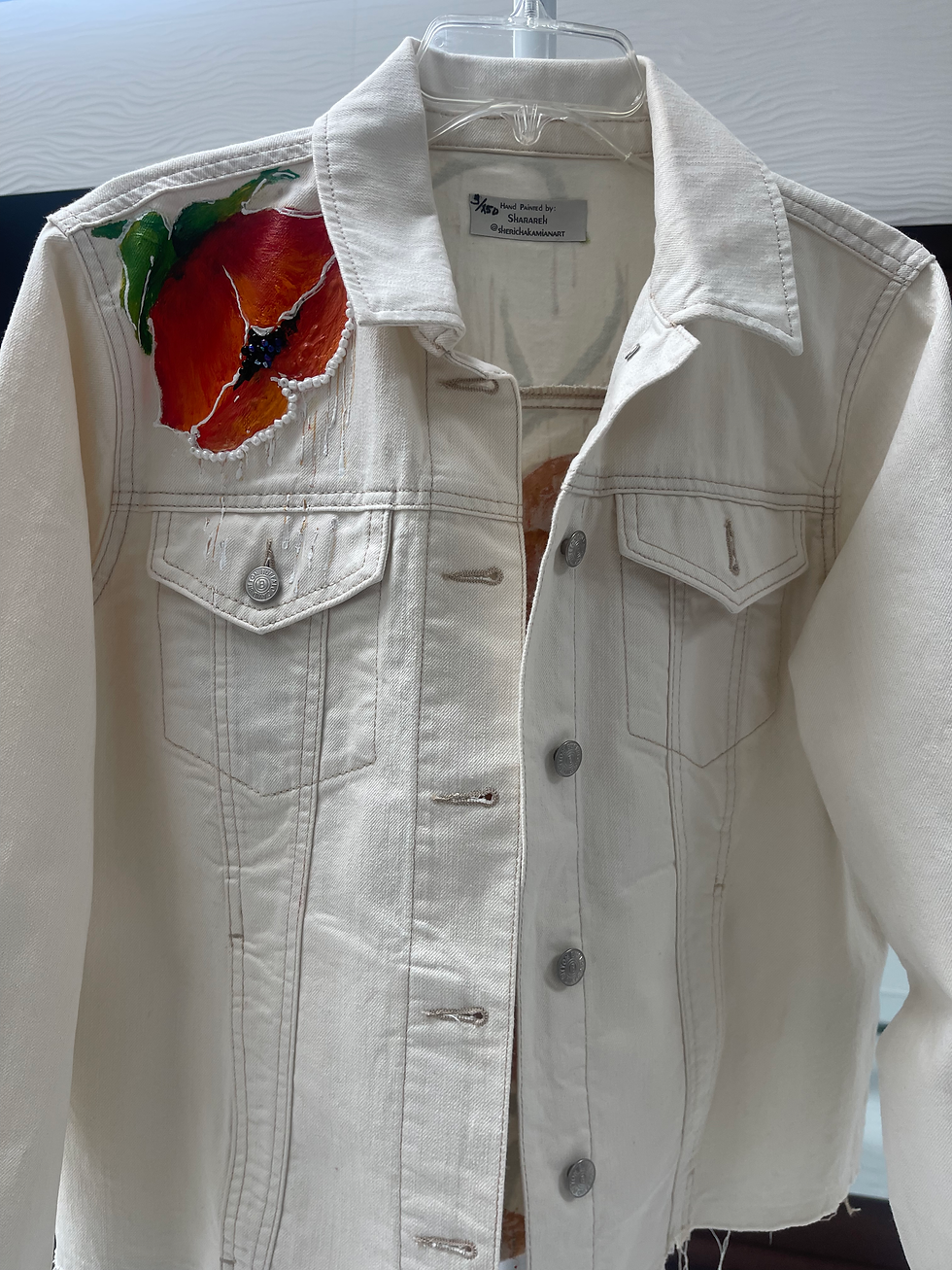 Thumbnail: Poppies in Bloom — Custom Hand painted Denim Jacket 