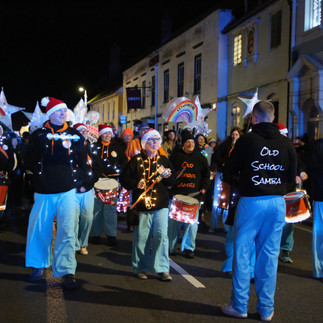 Old School Samba drummers at the Light Up New Romney event in Kent
