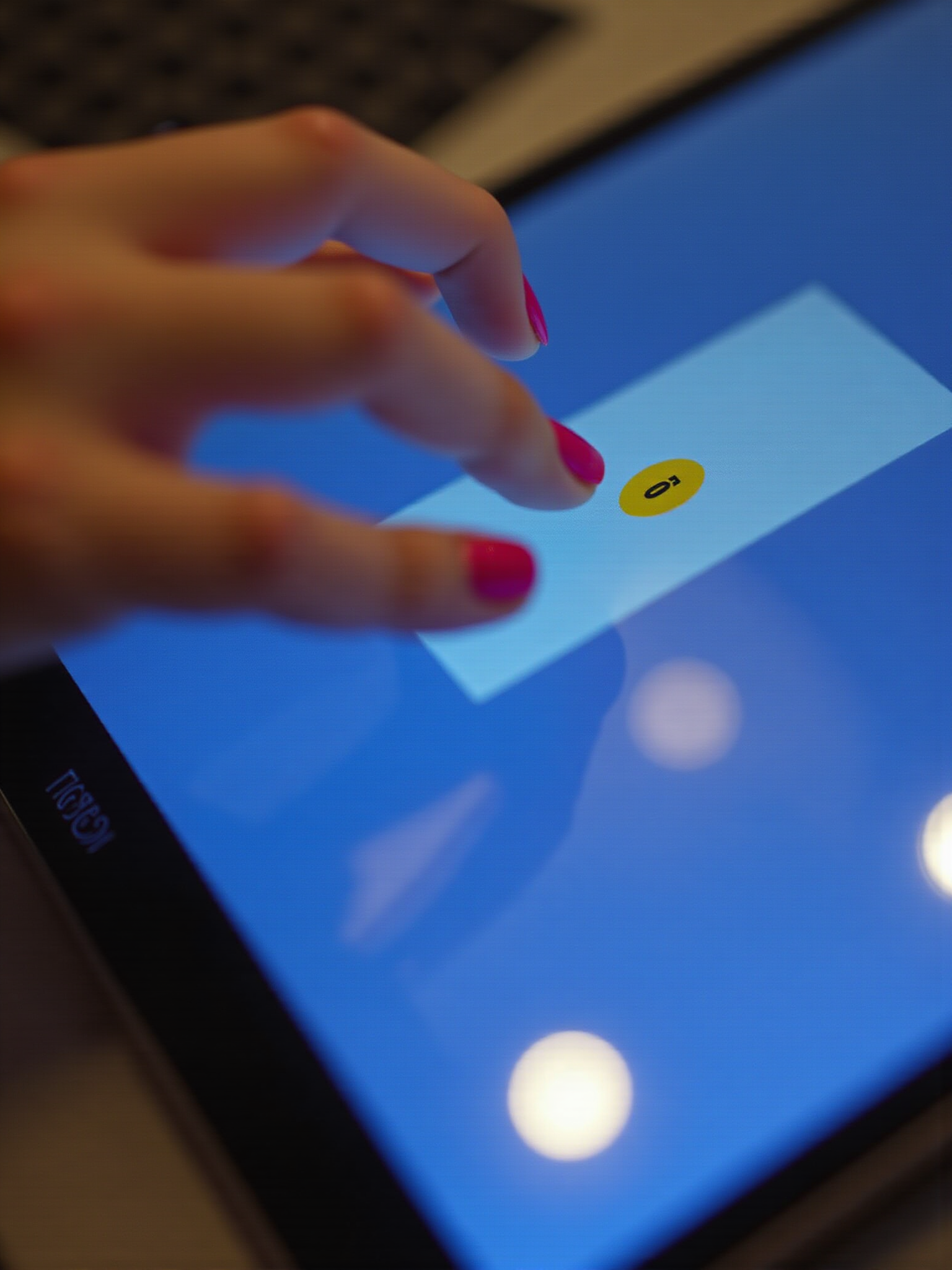 Woman Touching tablet screen