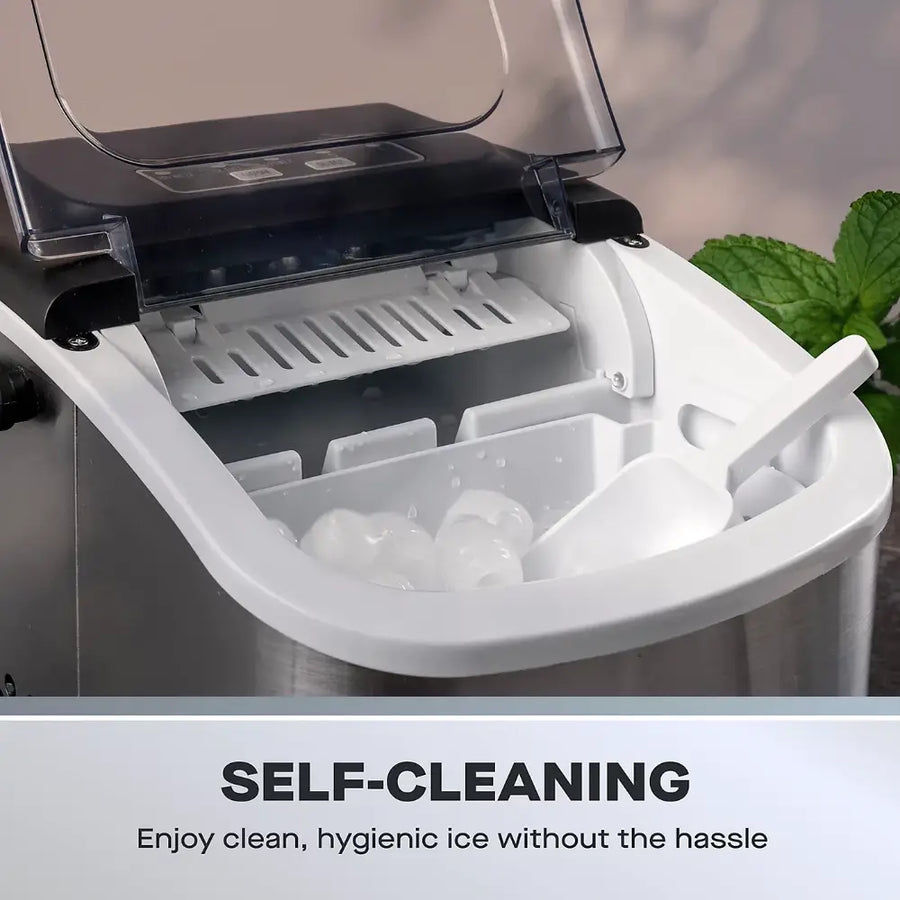 Thumbnail: Daewoo Ice Cube Maker Machine 1.2 Litre Tank Self Clean - Stainless Steel