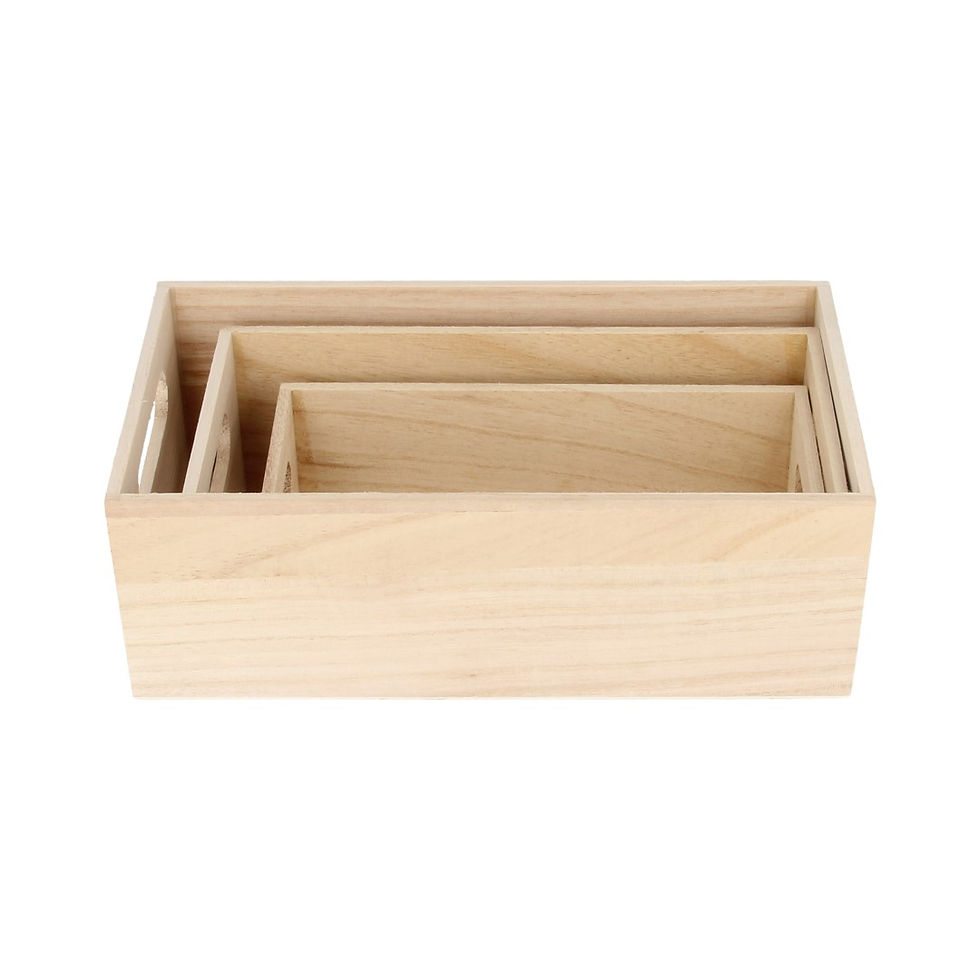 Miniature : 3 Caissettes en bois, Wooden boxes, ORB