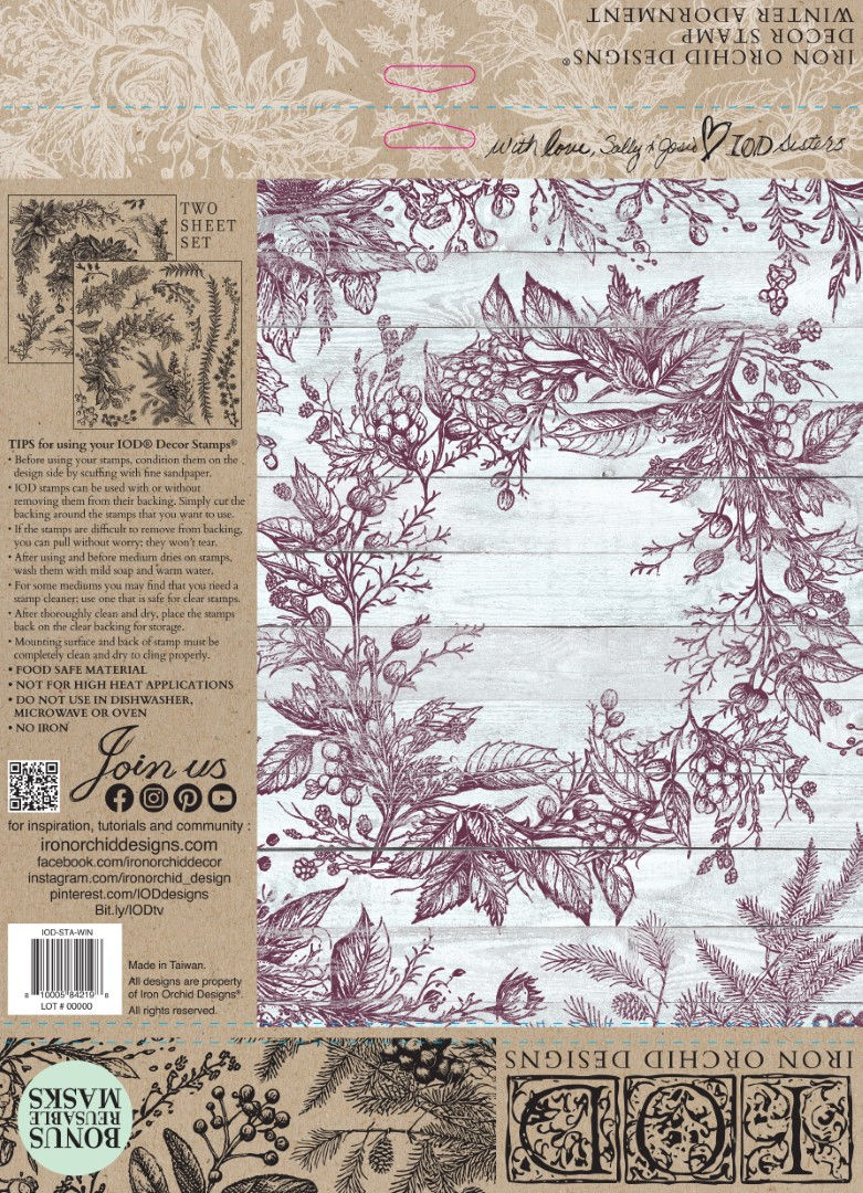 Miniature : "Winter Adornment"/ plaisirs d'hiver, IOD stamp, double plaque