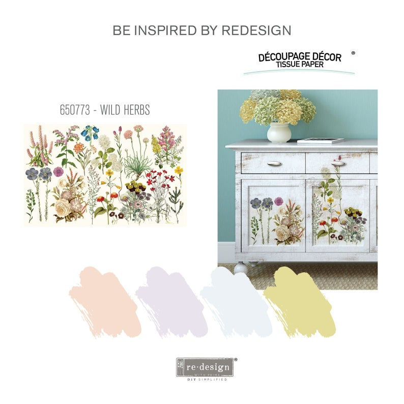 Miniature : 'Wild Herbs' Tissue Paper, Redesign with Prima